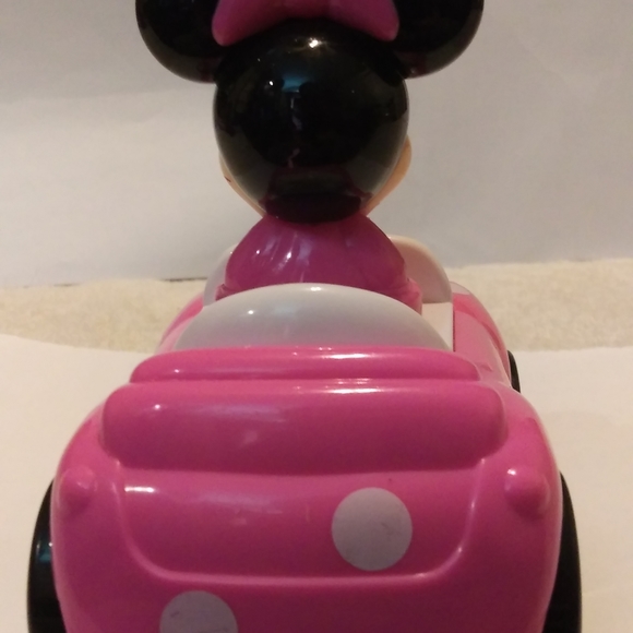 Disney Junior Minnie Mouse Push and Go Racer Pink, Race Car motorized 4.5" x 5" - Picture 3 of 6